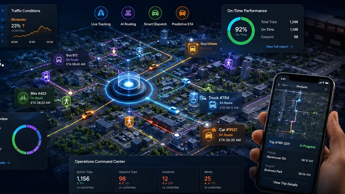 ISQ Ryde — live mobility operations across an isometric city map