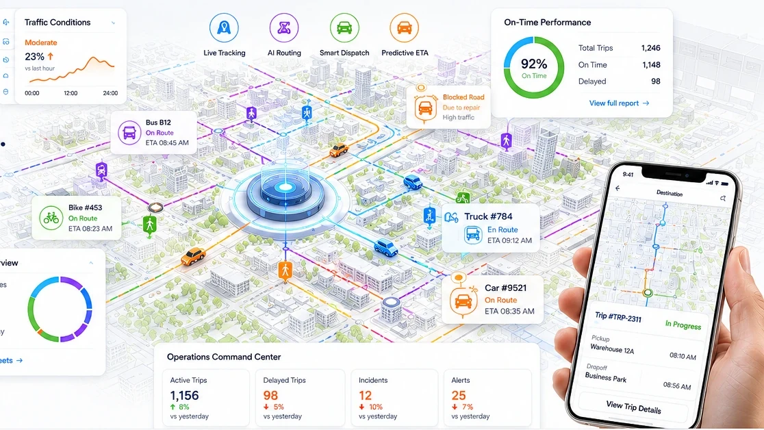 ISQ Ryde — live mobility operations across an isometric city map
